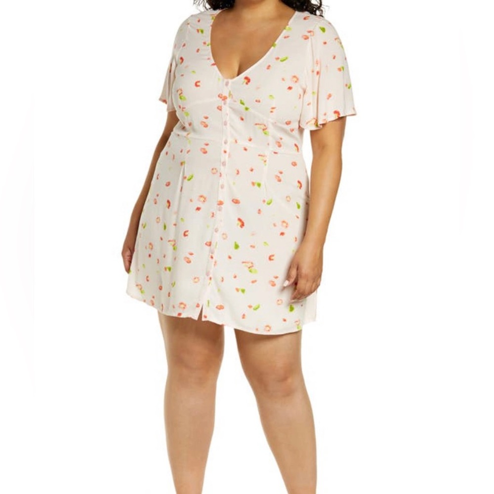 BP - Easy Floral Print Skater Minidress, 3X